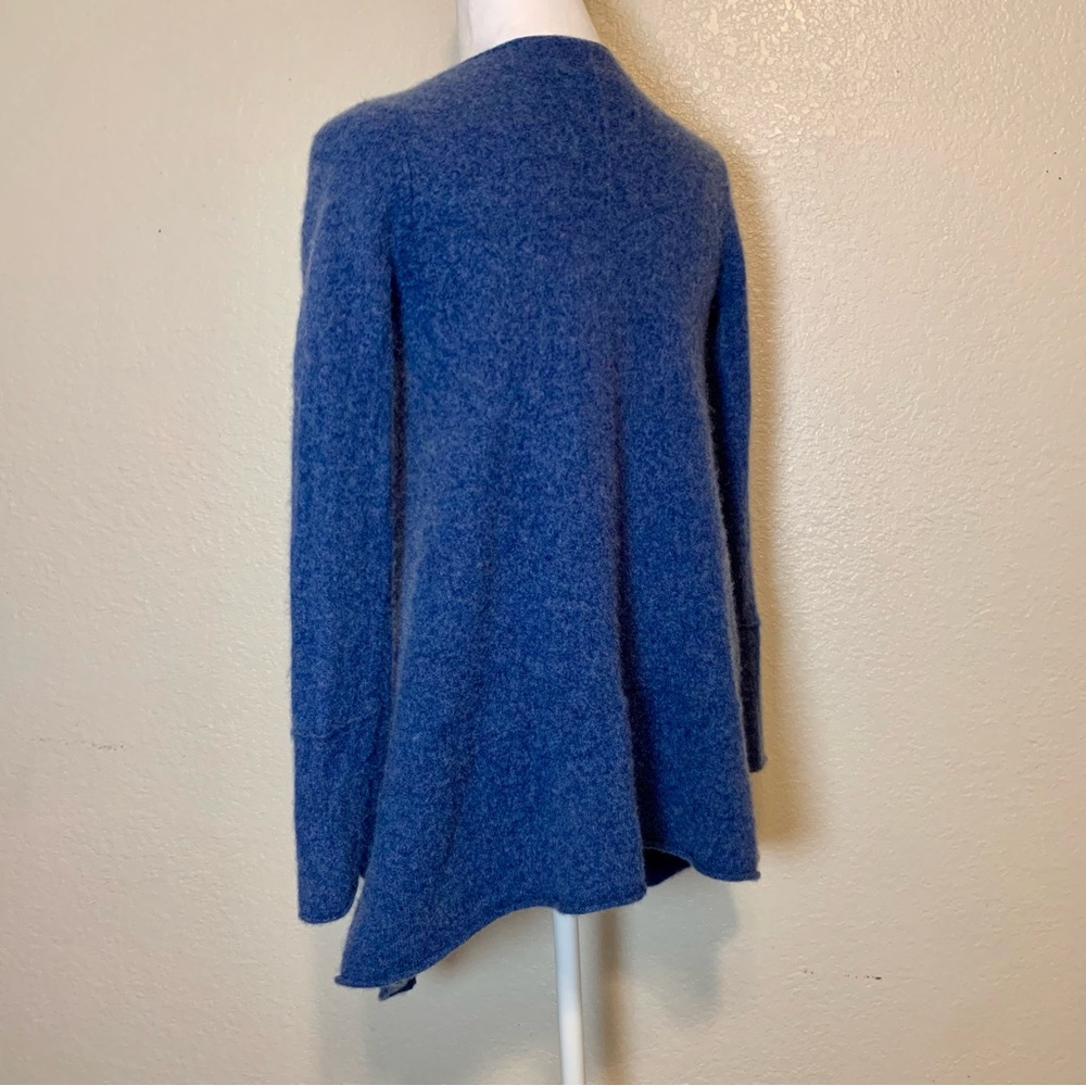 Belle France Cashmere Open Front Cardigan Sweater Blue Size Medium - Picture 6 of 13